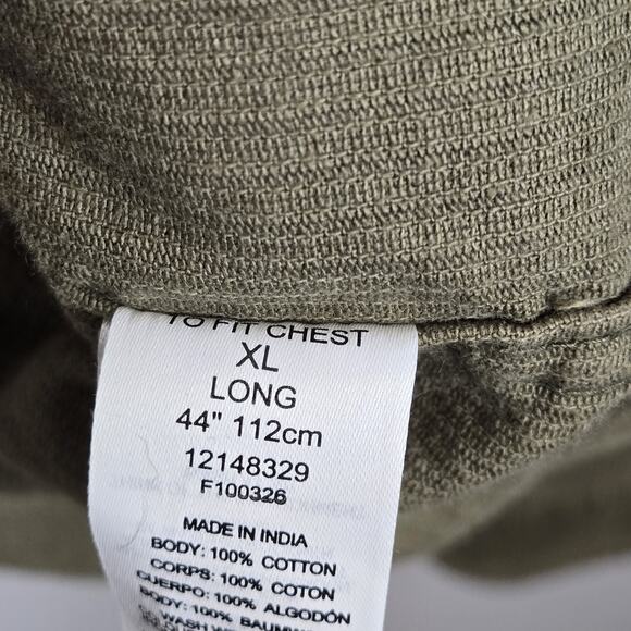 ASOS Mens Full Zip Skinny Corduroy XL TALL 44" LONG Taupe Green Gorpcore Rugged - Picture 4 of 5